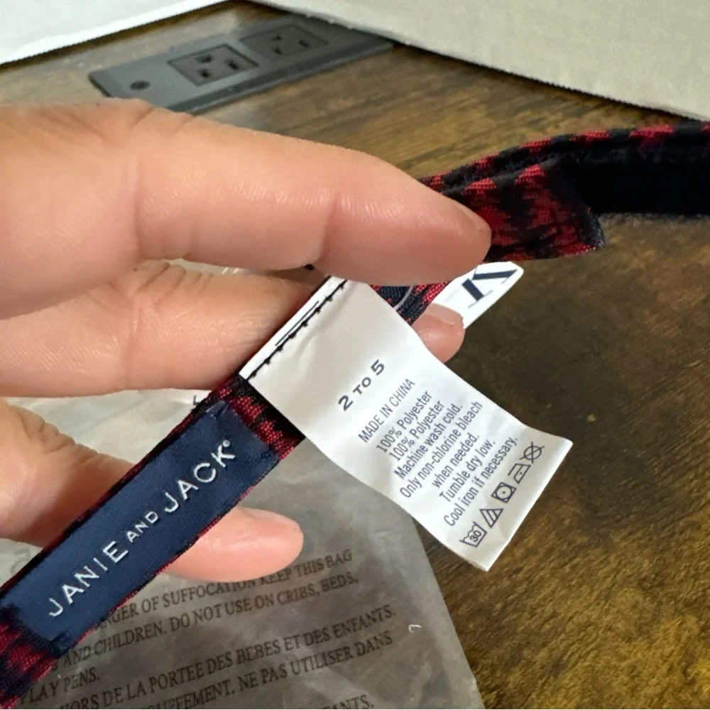 NWT Janie and Jack SPECIAL OCCASION Blue Red Christmas Bow Tie Size 2 to 5